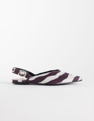 Public Desire Iskra Slingback Flat Shoes In Brown
