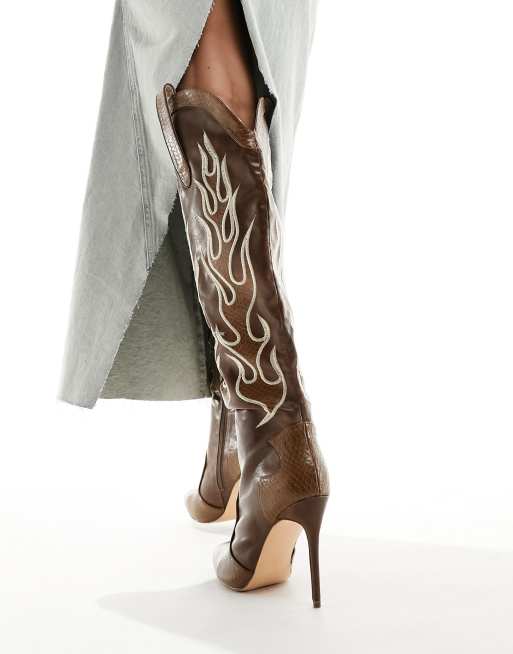 Public desire cheap snake print boots