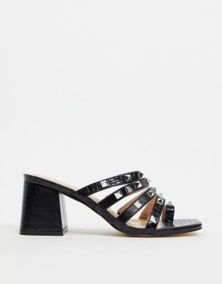 studded black mules