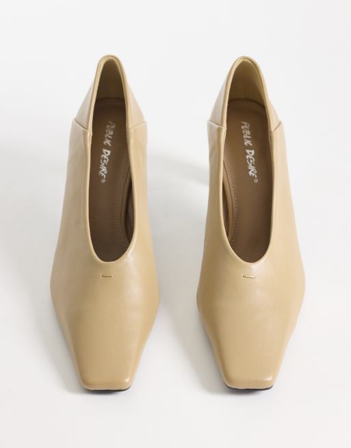 Public Desire – Jayla – Pumps in Steinbeige mit kantiger Zehenpartie, 2 von 4