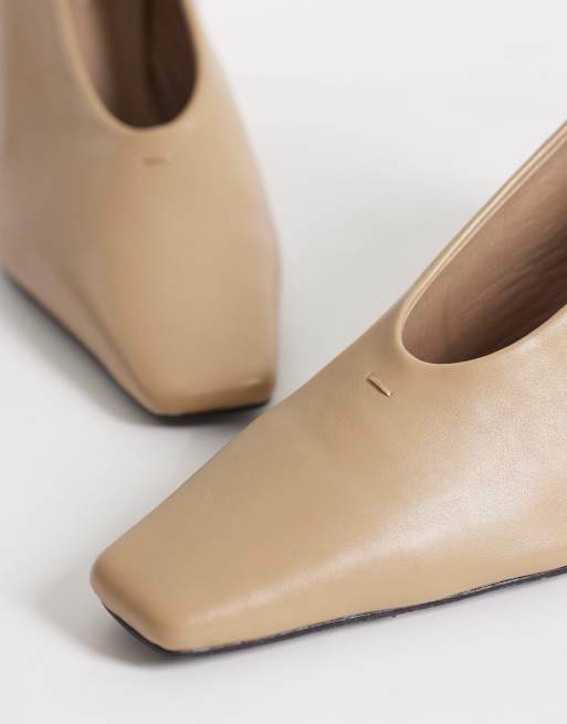 Public Desire – Jayla – Pumps in Steinbeige mit kantiger Zehenpartie, 4 von 4