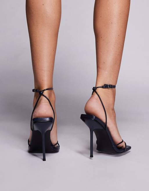 Public Desire - Jiggy - Sandales à talon minimalistes - Bleu marine, 4 de 4