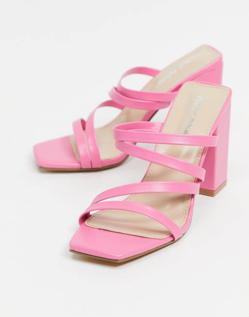 Public Desire Kalia strappy mules in pink