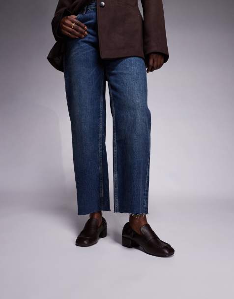 Public Desire Kelsy block heel loafers in brown - view 1