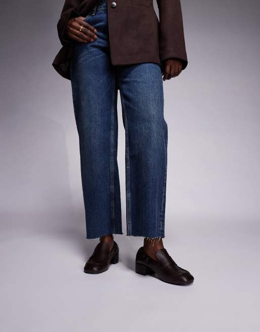 Public Desire Kelsy block heel loafers in brown, 2 of 4