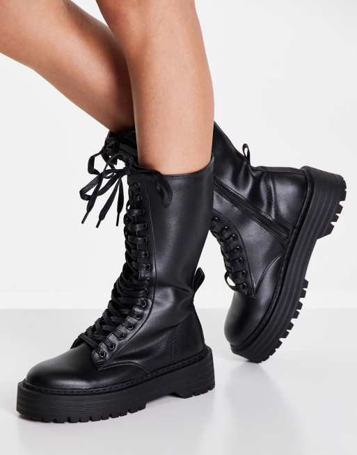 Public Desire - Kendall - Chunky snørestøvler i sort