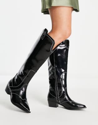 asos black cowboy boots