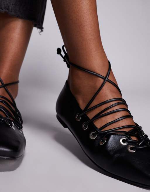 Public Desire lace up shoes in black