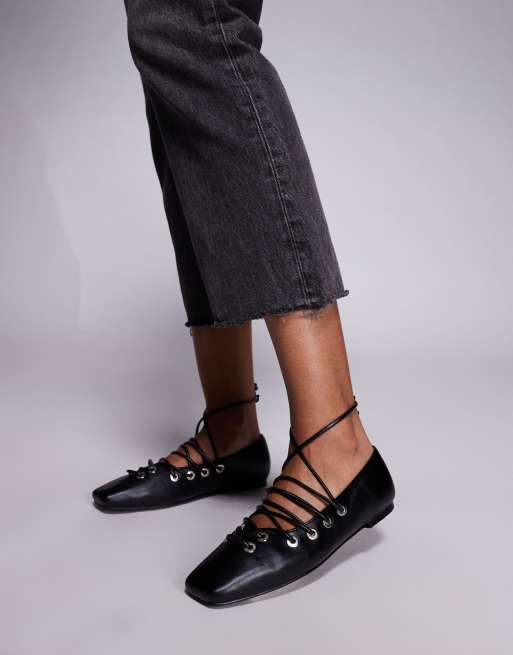Public Desire lace up shoes in black