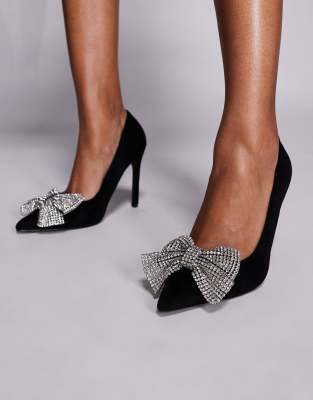 Public Desire - Ladies Night - Pumps in Schwarz mit verziertem Schleifendetail