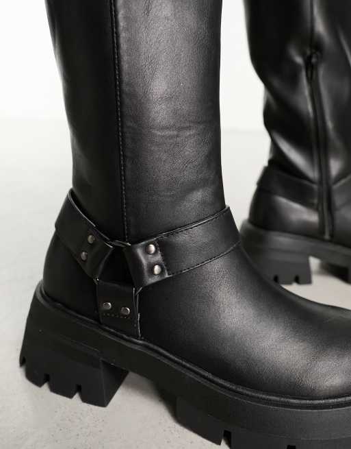 Chunky platform biker outlet boots