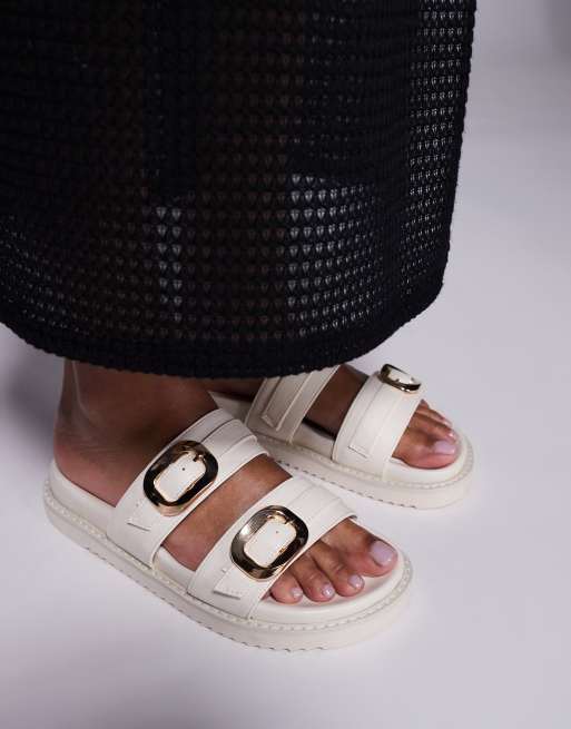 Public Desire - Lapis - Cremefarvede og flade sandaler med stropper, 4 af 4