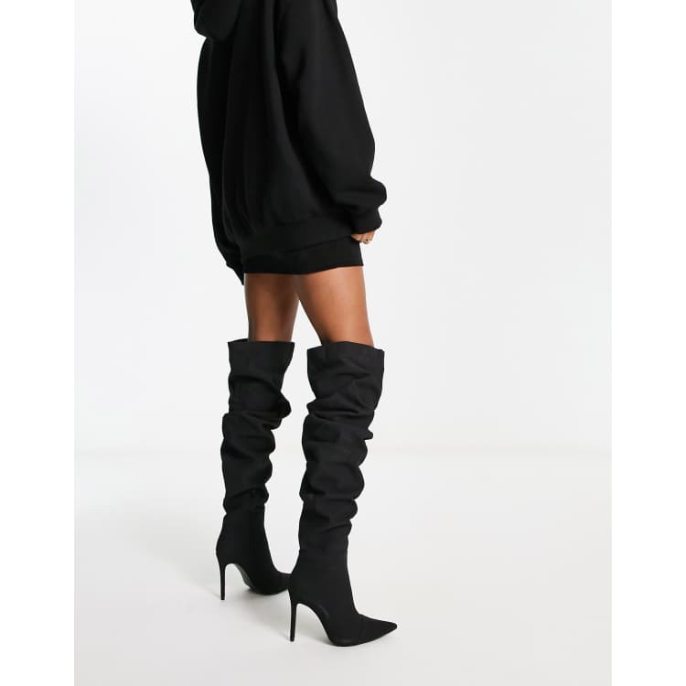 Black over the store knee slouch boots