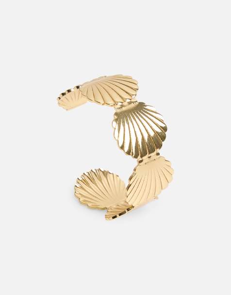 Public Desire Layered shell cuff in gold - view 1