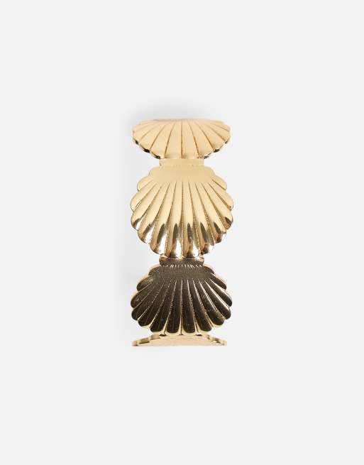 Public Desire Layered shell cuff in gold, 2 of 3