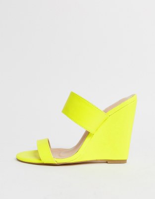 yellow wedge flip flops