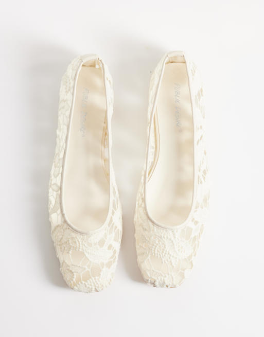 Public Desire Leola koronkowe balerinki w kolorze off white, 2 z 4