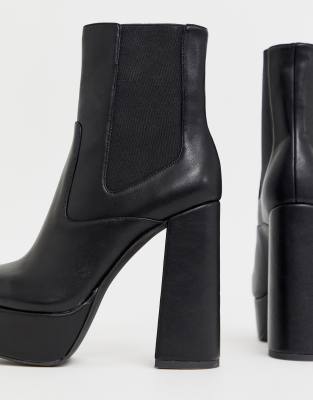 black platform ankle boot