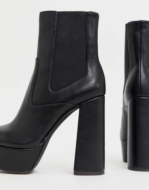 Public Desire Lexi Platform Ankle Boots In Black Asos