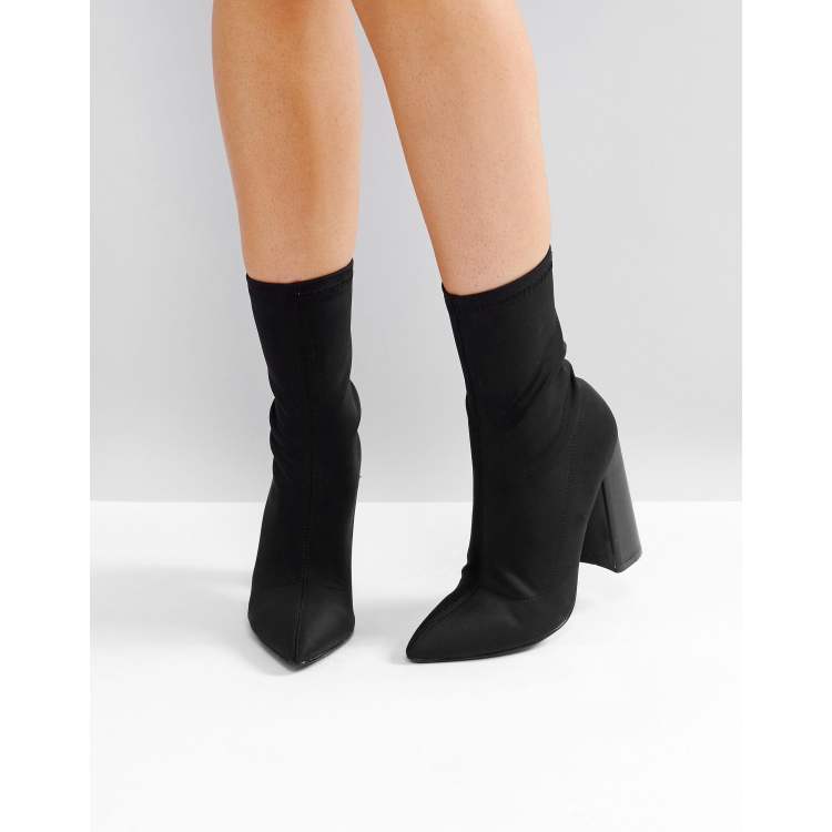 Public desire salt black block heel sock boots best sale