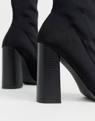 black high heel shoe boots