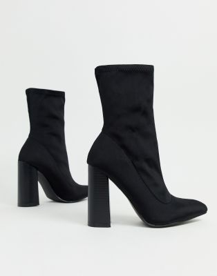 public desire salt black block heel sock boots