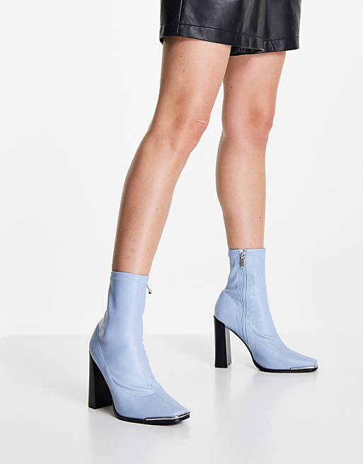 Public Desire - Liberty - Laarzen met hak en vierkante neus in blauw