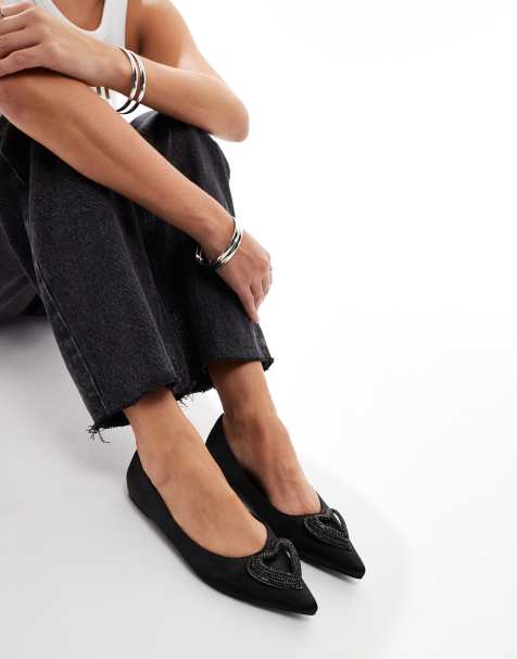 Public Desire - Lilah - Ballerines pointues avec cœur ornementé - Noir - view 1