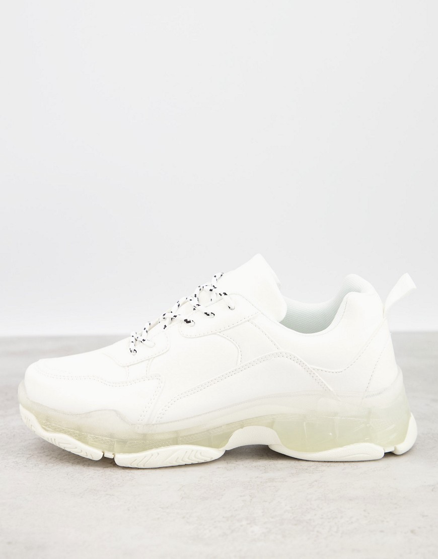 Public Desire - Loaded - Sneakers bianche con suola trasparente-Bianco