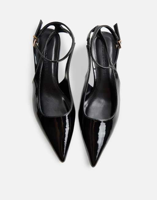 Public Desire Louis ankle strap court mid heels in black, 2 of 4