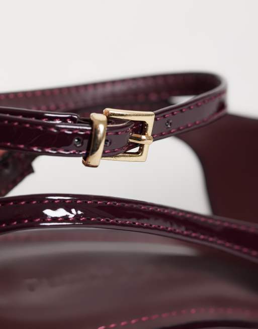 Public Desire Louis escarpins slingback à talon en vernis bordeaux, 2 de 4