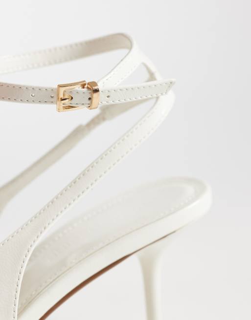 Public Desire Louis slingback heeled shoes in off-white patent, 3 of 4
