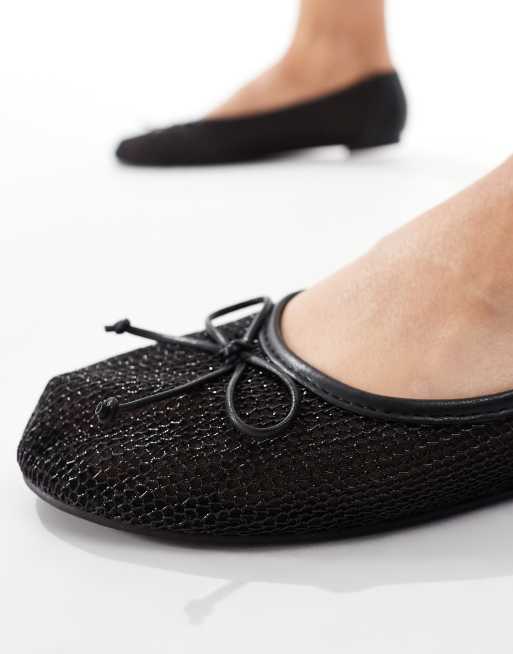 Public Desire - Lula - Ballerine nere in rete con fascette e fiocco , 2 di 4