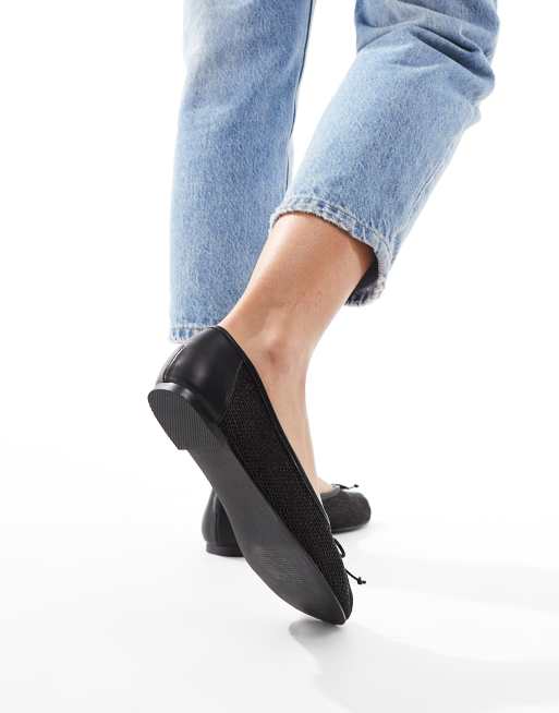 Public Desire - Lula - Ballerine nere in rete con fascette e fiocco , 3 di 4
