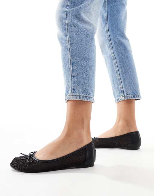 Public Desire - Lula - Ballerine nere in rete con fascette e fiocco , 4 di 4