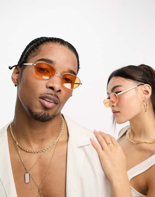 Public Desire - Lunettes de soleil à petits verres ovales - Orange