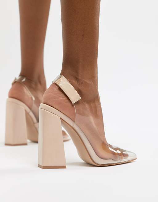 Nude hot sale transparent shoes