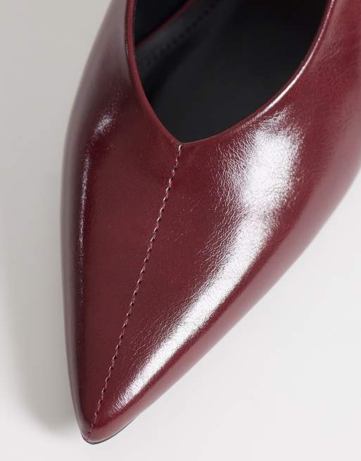 Public Desire - Lychee - Slingback-schoenen met kitten hakken in bordeauxrood, 2 van 4