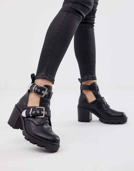 Cut out 2025 platform ankle boots