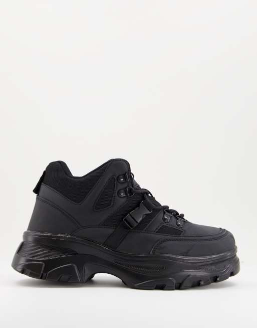 Public Desire Man Dallas chunky buckle boots in black