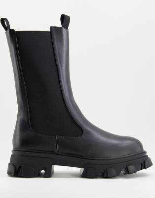 Public Desire Man Hendrix high shaft chelsea boots in black  - ASOS Price Checker