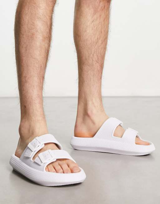 Public Desire Man Koda double strap sandals in white