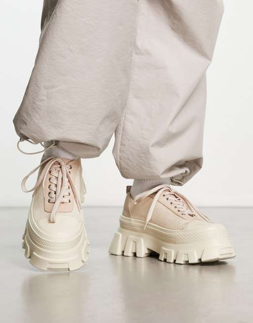 Public Desire - Man Krypto - Chunky sko med snørebånd i neutral beige