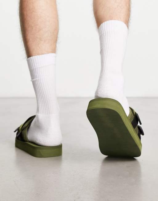 Public Desire – Man Odie – Khakifärgade tofflor med kardborreband, 2 av 4