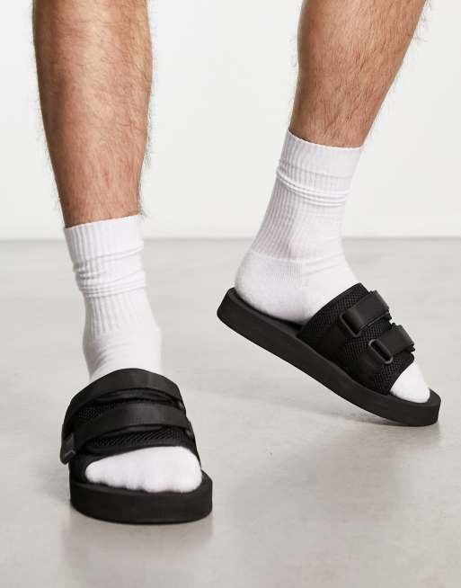 Public Desire Man Odie velcro sliders in black ASOS