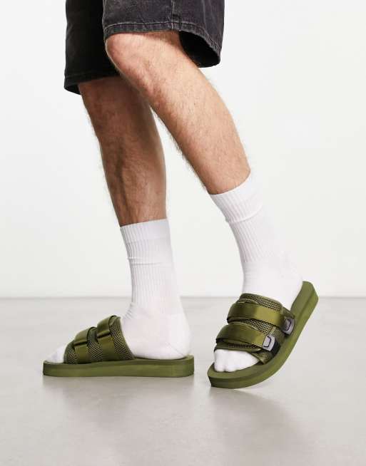 Public Desire Man Odie velcro sliders in khaki ASOS