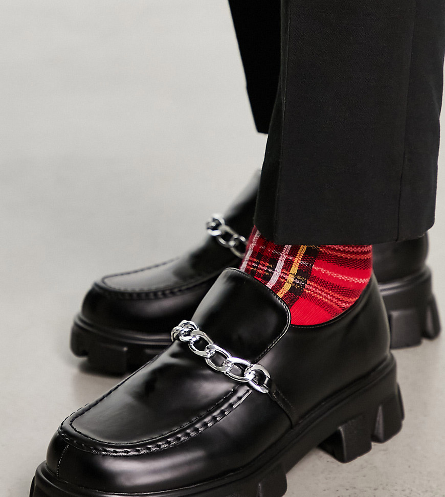Public Desire Man Theo chain detail loafer in black