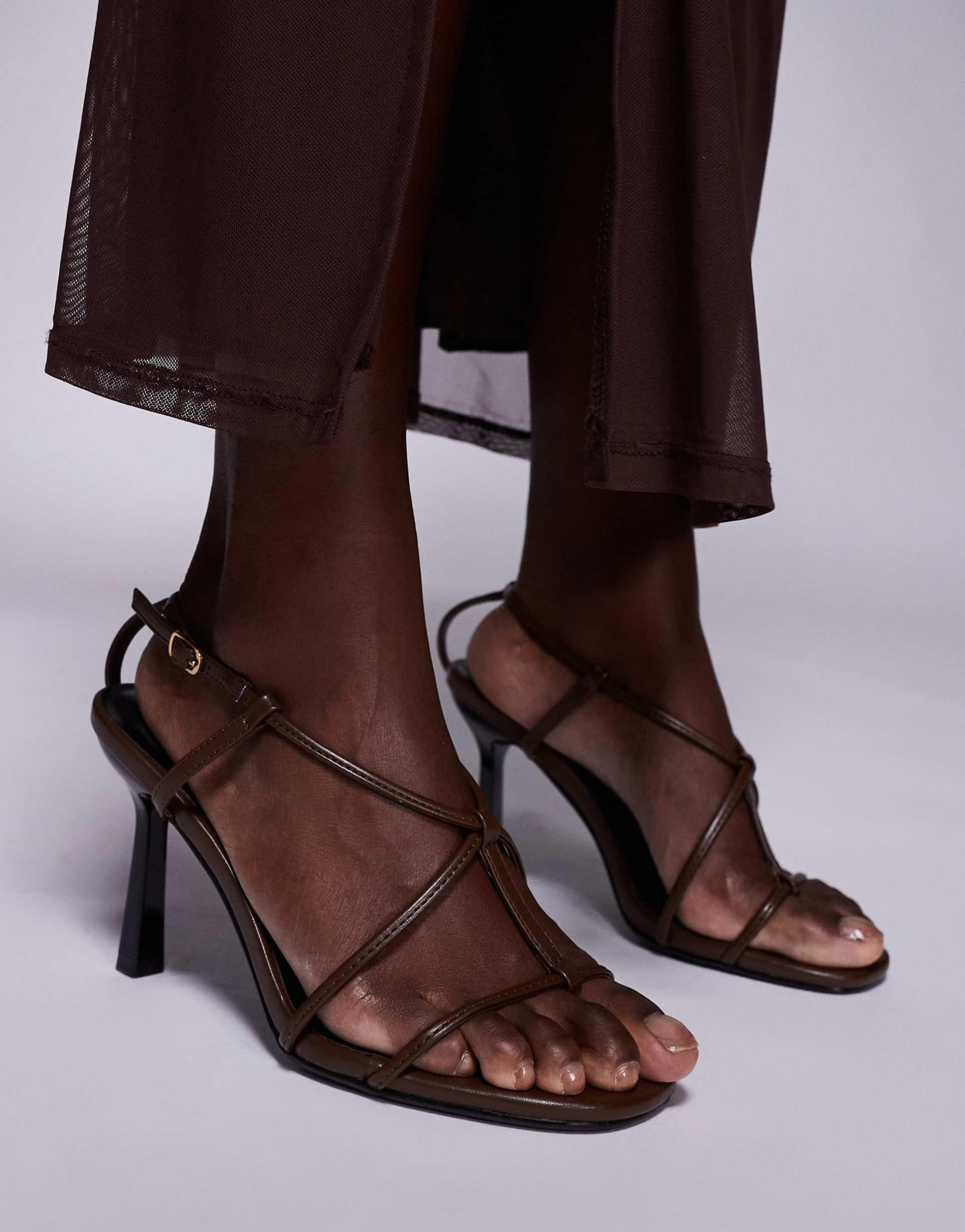 public desire marie strappy mid heeled sandals