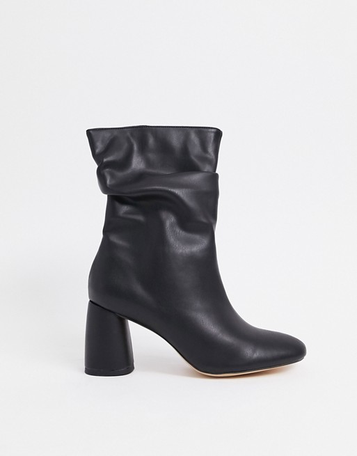 Public Desire Marshmallow slouch boots in black