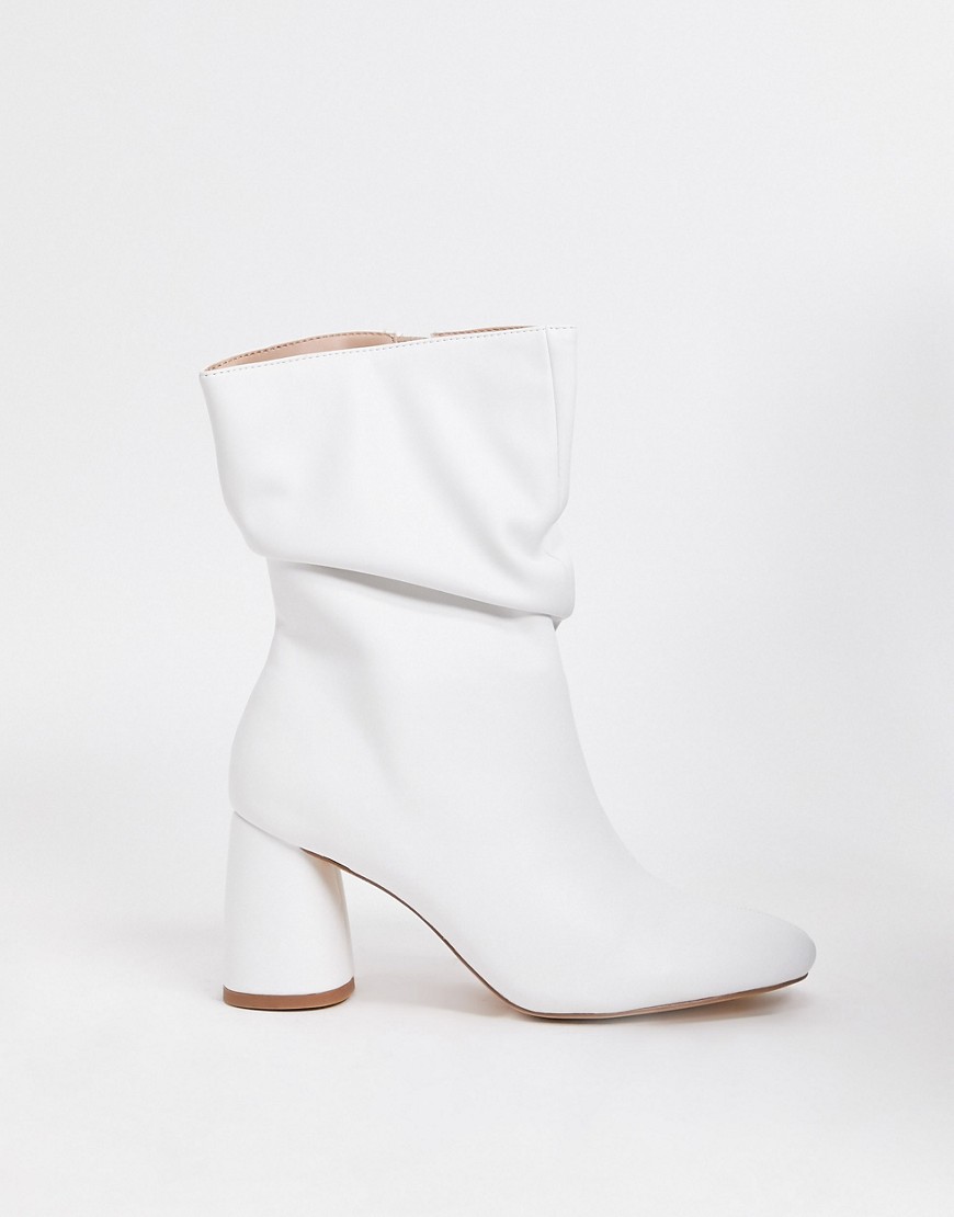 Public Desire Marshmallow Slouch Boots In White